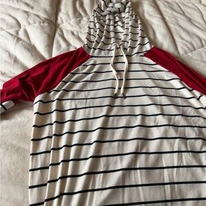Maurices Black, Red and White Striped Top